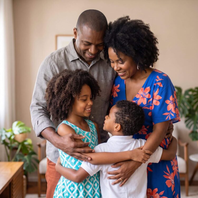 Uma família feliz por ter escolhido a Vitalmed